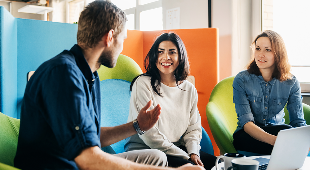 Meeting Between Three Team Leaders In Office
